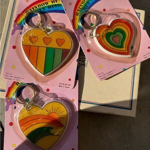 Rainbow Heart Keychain Set